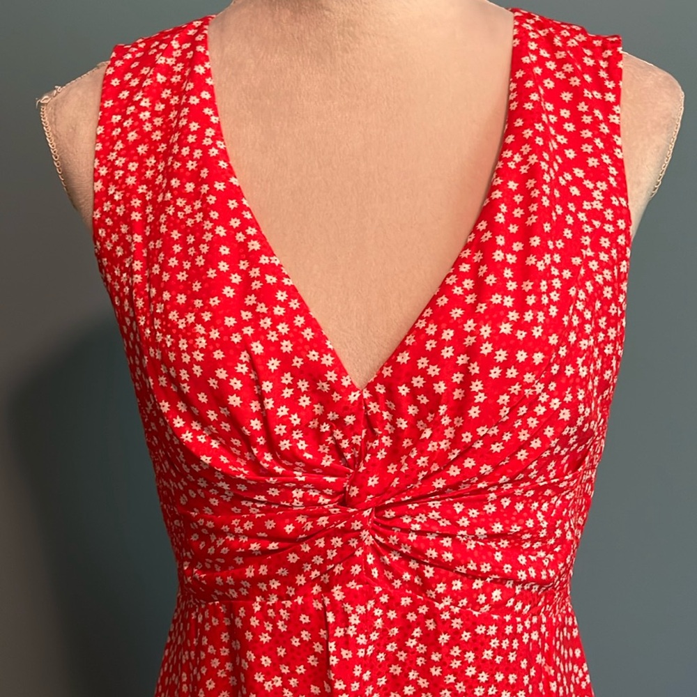 Rebecca Taylor Silk V-Neck Sleeveless Orange Dress w/floral print NWT Size 6